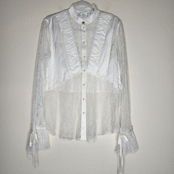 AJE Veil Ruffled Lace Shirt 14 - Picture 7 of 11
